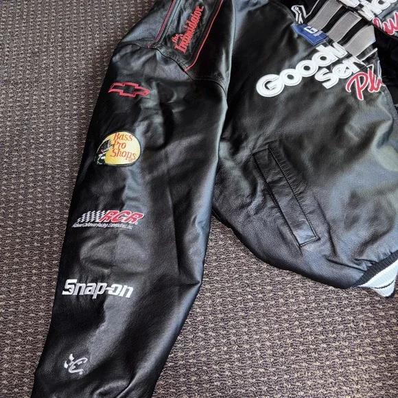 Vintage Dale Earnhardt Goodwrench Leather Jacket Men's Large NASCAR Racing